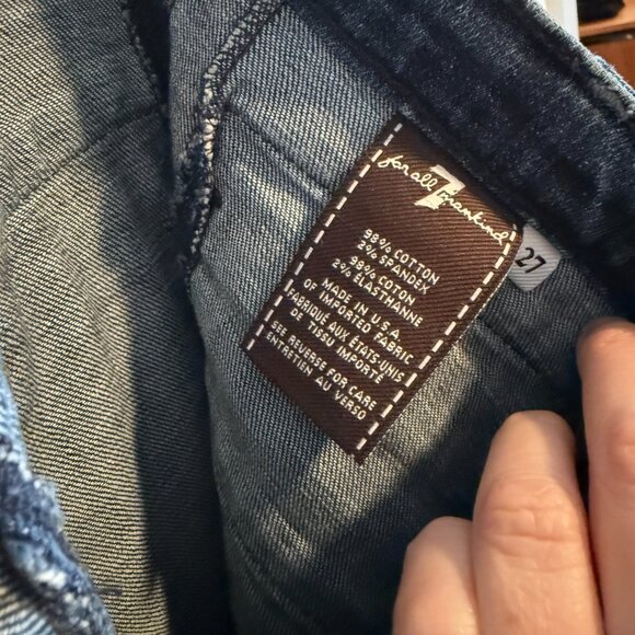 7 For All Mankind Georgia High Rise Wide Flare Leg Jeans Size 27 - Picture 5 of 5